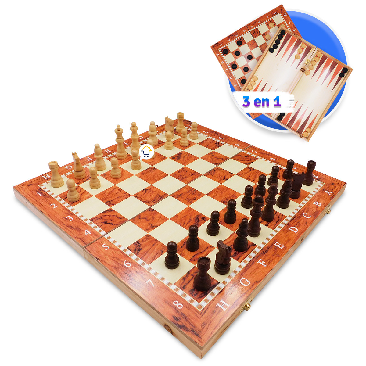 Miniatura 2 de Ajedrez Juego De Mesa 3 En 1 J006